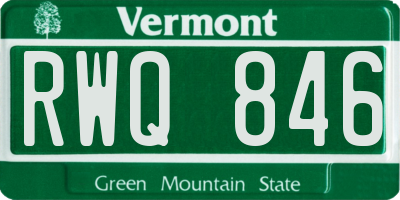 VT license plate RWQ846