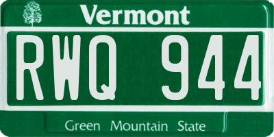 VT license plate RWQ944
