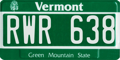 VT license plate RWR638