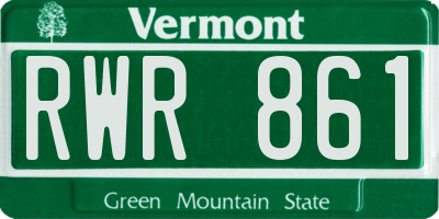 VT license plate RWR861