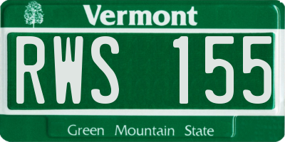 VT license plate RWS155