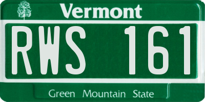 VT license plate RWS161