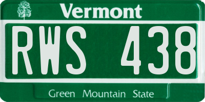 VT license plate RWS438