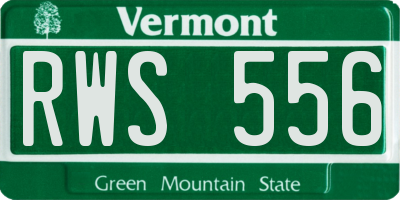 VT license plate RWS556