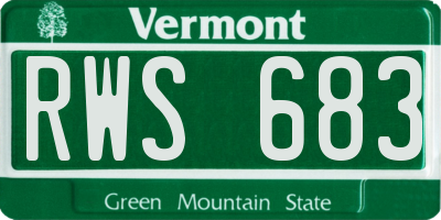 VT license plate RWS683