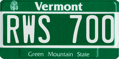 VT license plate RWS700
