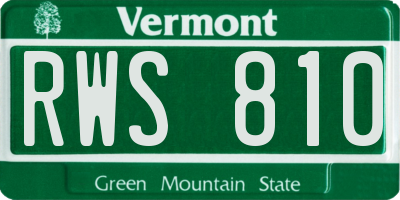 VT license plate RWS810