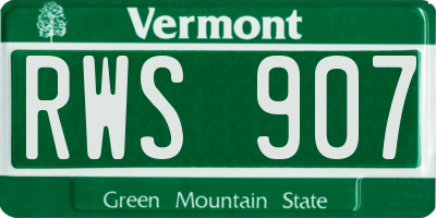 VT license plate RWS907