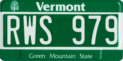 VT license plate RWS979
