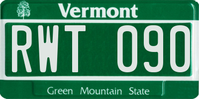 VT license plate RWT090