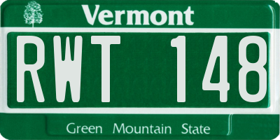 VT license plate RWT148