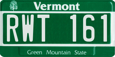 VT license plate RWT161