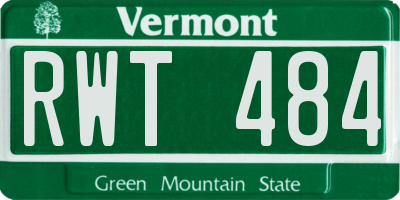 VT license plate RWT484