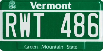 VT license plate RWT486