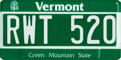 VT license plate RWT520