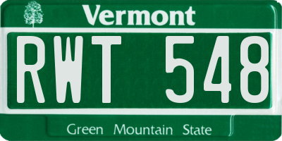 VT license plate RWT548