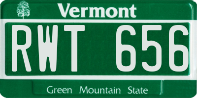 VT license plate RWT656