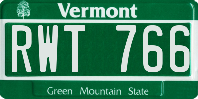 VT license plate RWT766