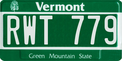 VT license plate RWT779