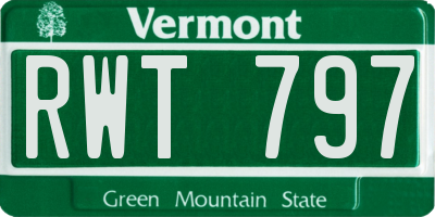 VT license plate RWT797