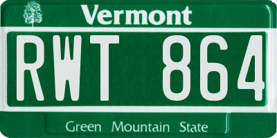 VT license plate RWT864