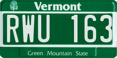 VT license plate RWU163