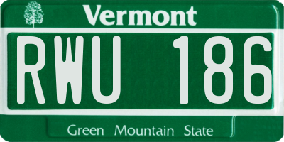 VT license plate RWU186