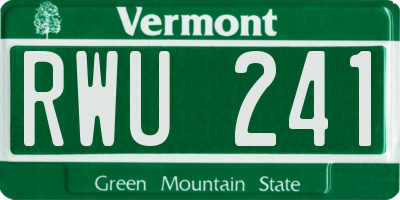 VT license plate RWU241
