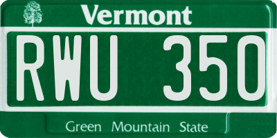 VT license plate RWU350