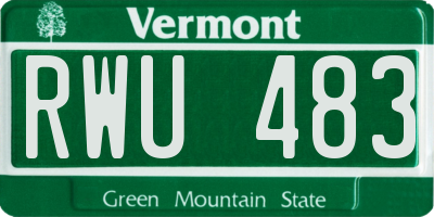 VT license plate RWU483