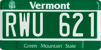 VT license plate RWU621