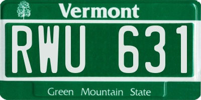 VT license plate RWU631