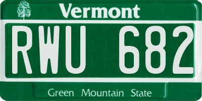 VT license plate RWU682