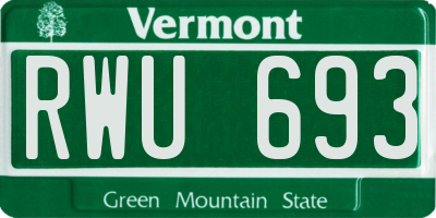 VT license plate RWU693