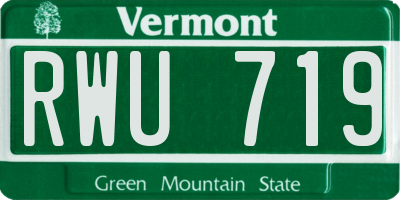 VT license plate RWU719
