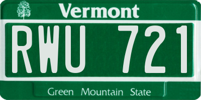 VT license plate RWU721
