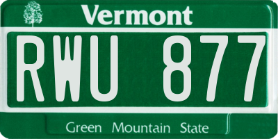 VT license plate RWU877