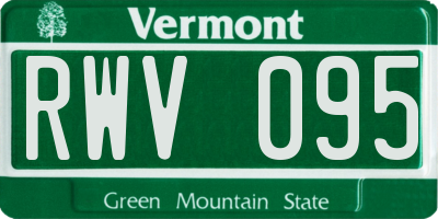 VT license plate RWV095