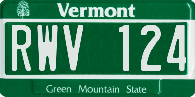 VT license plate RWV124
