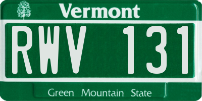 VT license plate RWV131