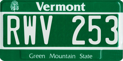 VT license plate RWV253