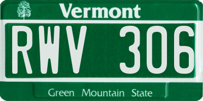 VT license plate RWV306