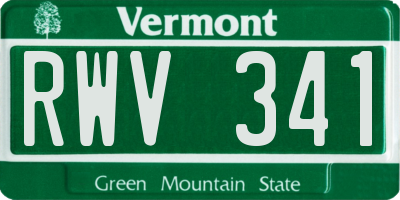 VT license plate RWV341