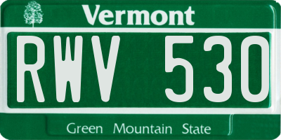 VT license plate RWV530