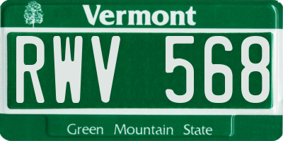 VT license plate RWV568