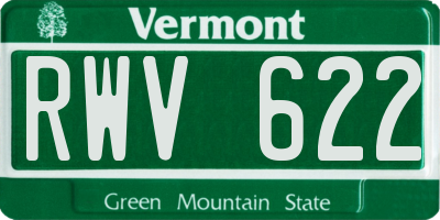 VT license plate RWV622
