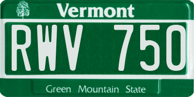 VT license plate RWV750