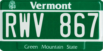 VT license plate RWV867