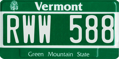 VT license plate RWW588