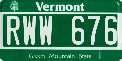VT license plate RWW676